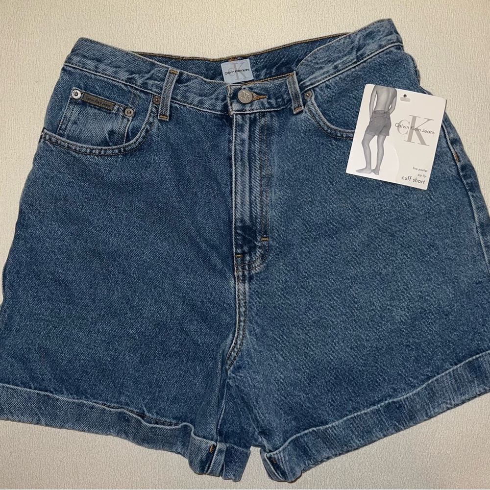 Calvin Klein Jeans Blue Jean Shorts High-Waisted Vintage